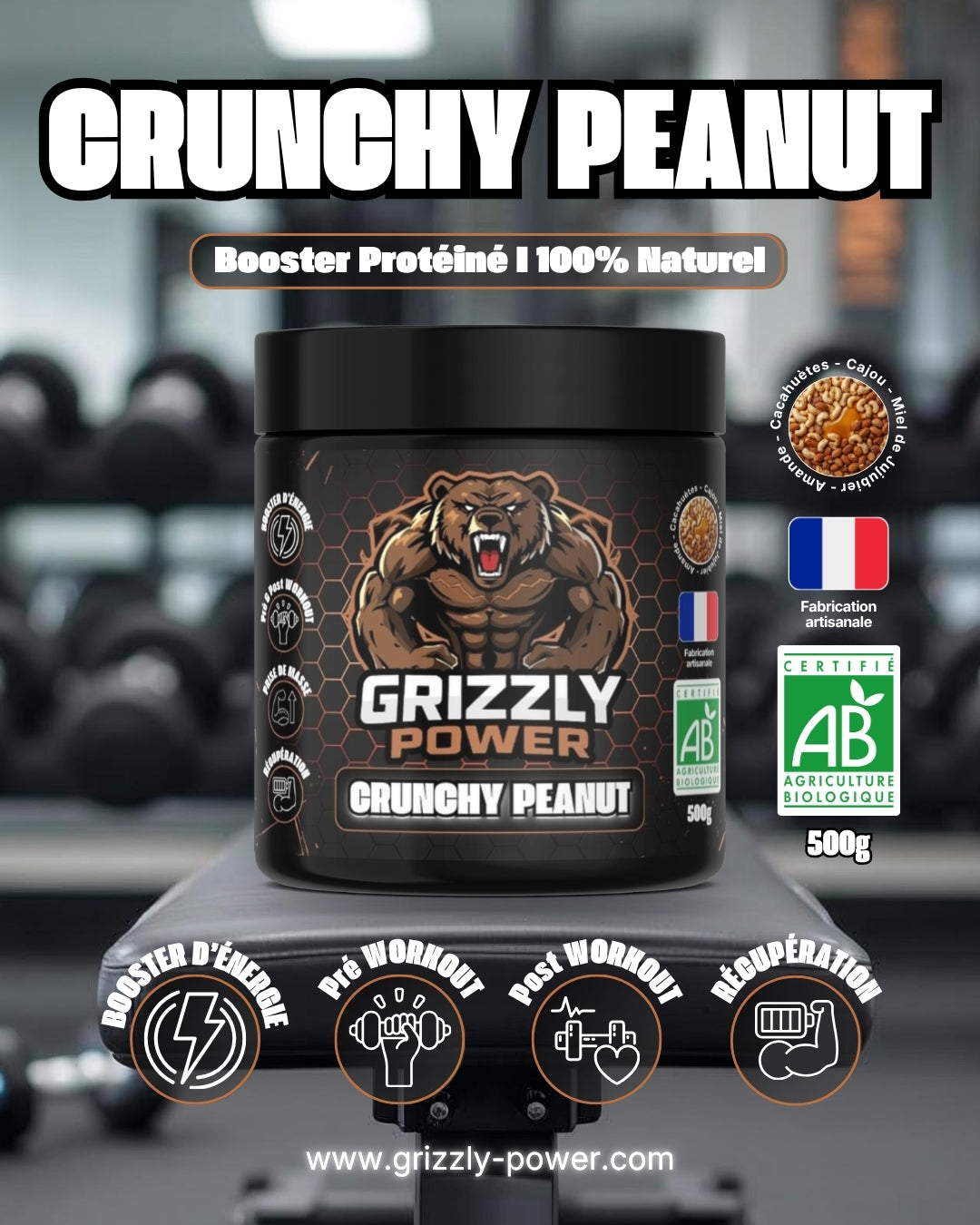 Ce booster d'énergie vous accompagnera lors de votre prise de masse, riche en protéines naturel il sera votre allié pour développé votre musculature.