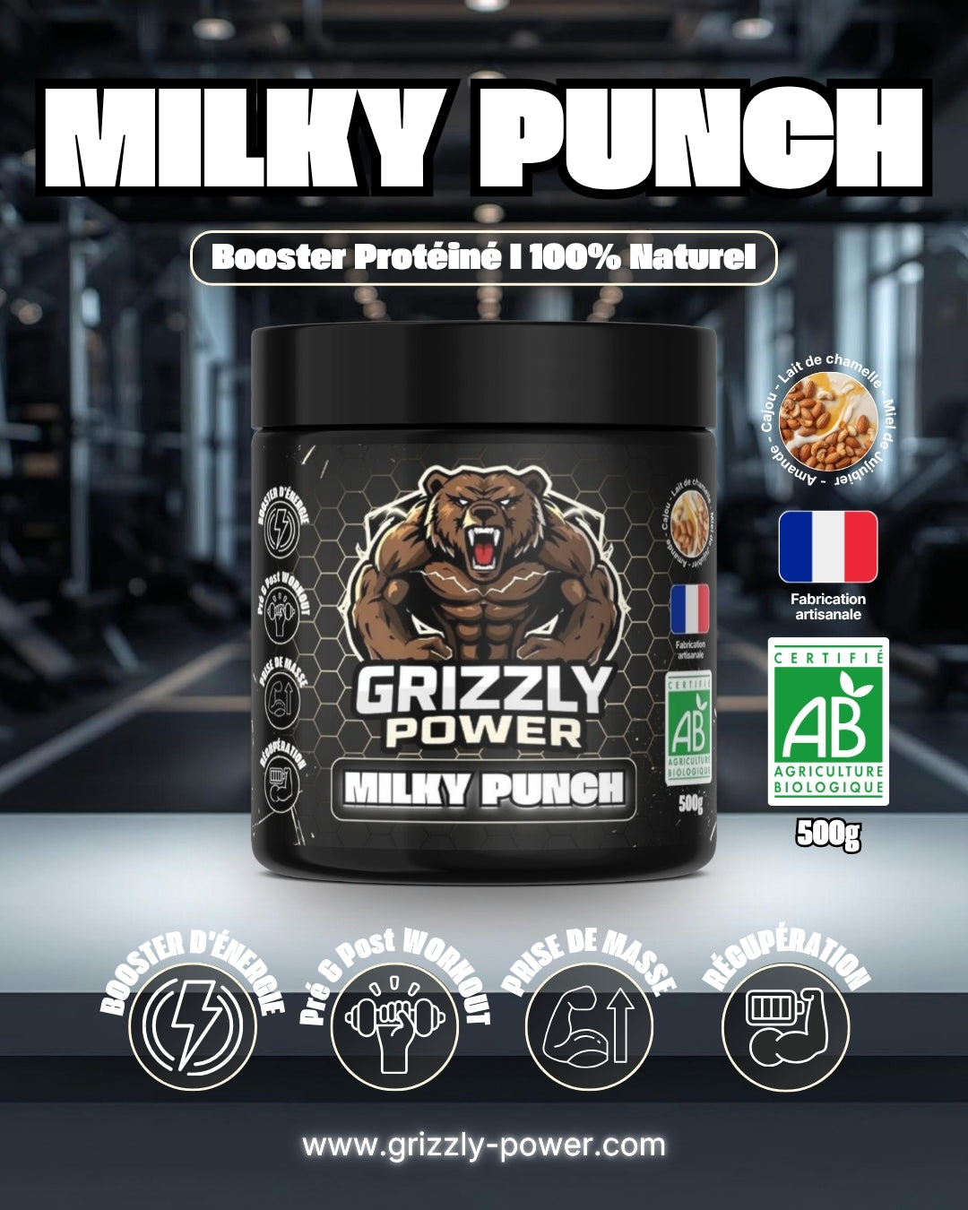 Ce booster au lait de chamelle favorise la prise de masse grâce à son concentré en protéines naturelles.